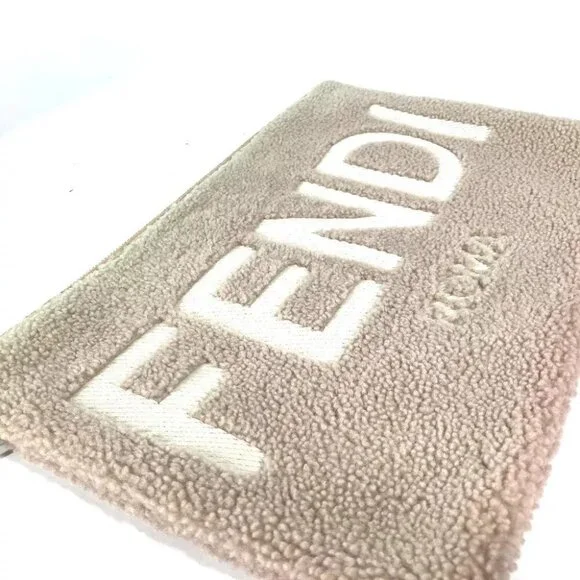 FENDI 8N0178 Mouton Logo bore Bag pouch with strap Clutch bag